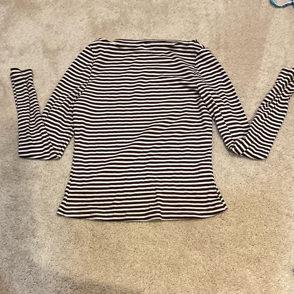 Striped Long-Sleeve Women's Top in Black and White